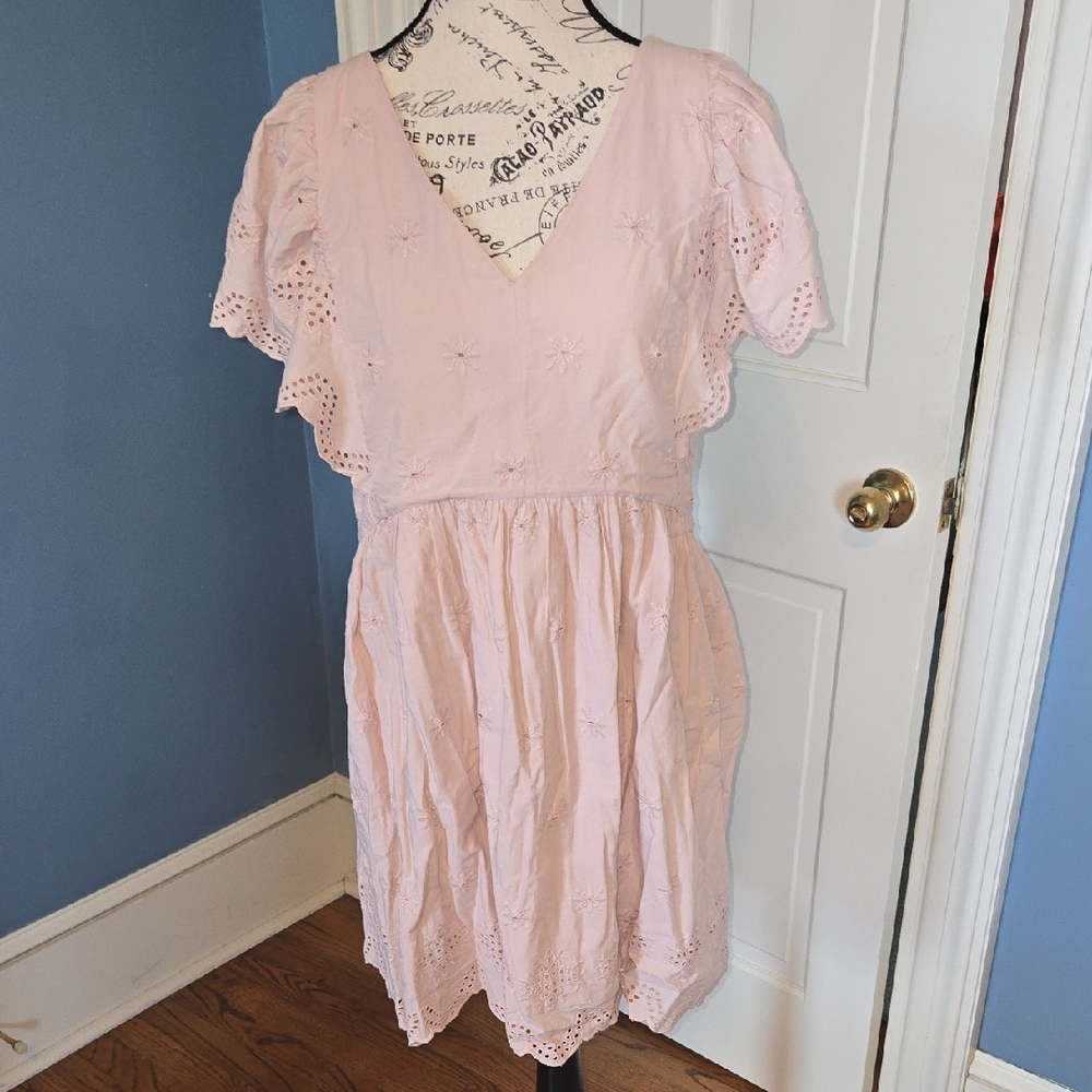 LOFT Pink Eyelet Dress